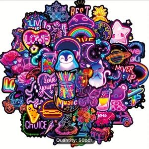 Neon Sticker Pack - 50pcs